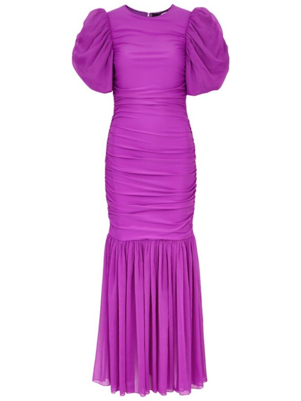 ROTATE Women's Ruched Chiffon And Stretch-Jersey Maxi Dress Size 4 In Purple